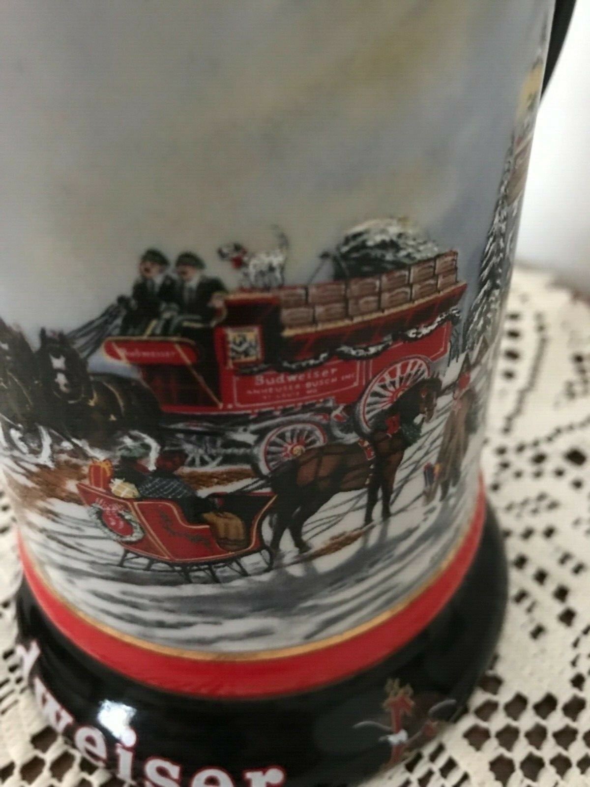 VINTAGE 1992 CLYDESDALE BUDWEISER ANHEUSER BUSCH BEER STEIN MUG COLLECTIBLES