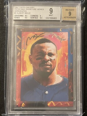 1997 Peter Max Signature Series Albert Belle Auto BGS 9/9 Real Topps Set Version