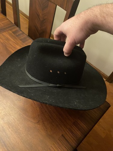 MHT Master Hatters Texas Cowboy Hat, Felt Black Size 7” | eBay