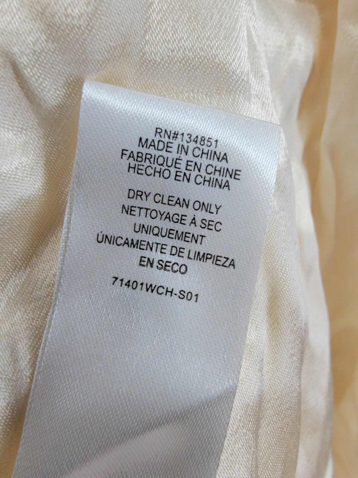 WAYF Fynn Satin Button Front Blouse Women's M Cream Patch Pocket Long Sleeve - Picture 17 of 19