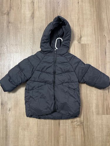 ZARA Black Down Puffer Coat Full Zip Jacket Size 3-4 Years