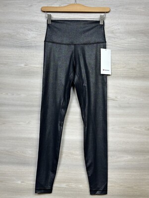 Lululemon Align HR Rib Pant 28  Shine Nulu Size 6 Black 79770