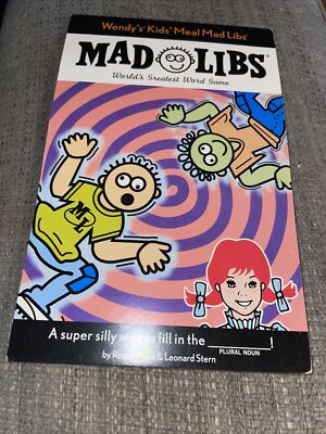 wendy s kids meal mad libs 2009 