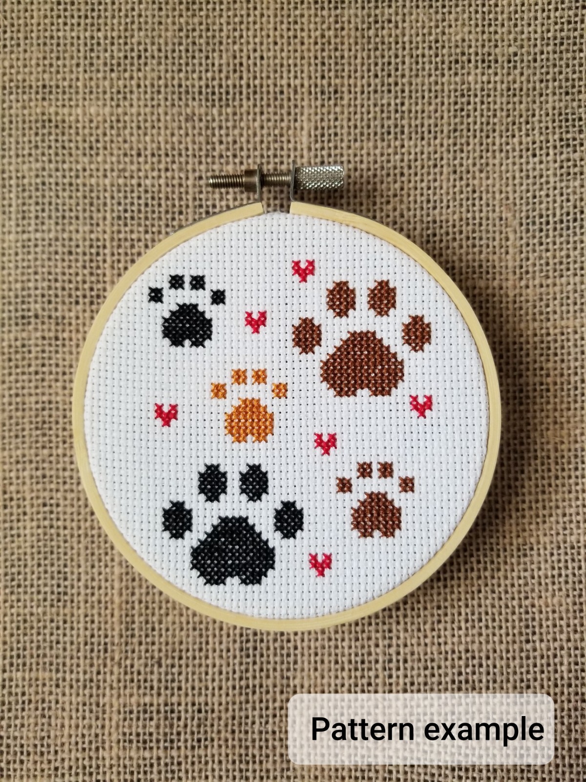 Paw Prints Pattern Counted Cross Stitch