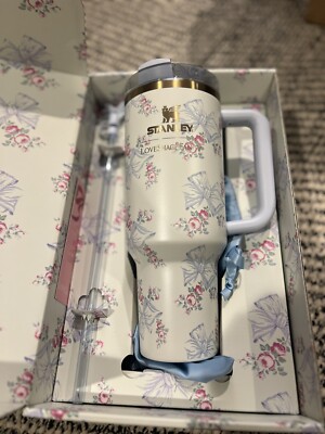 Stanley Love Shack Fancy Quencher Cup 40 OZ Rosa Beaux Blue NEW LoveshackFancy