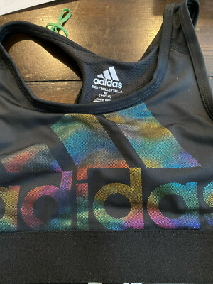 Adidas ''size M girls (10/12) new with tags! black sports bra see pics!