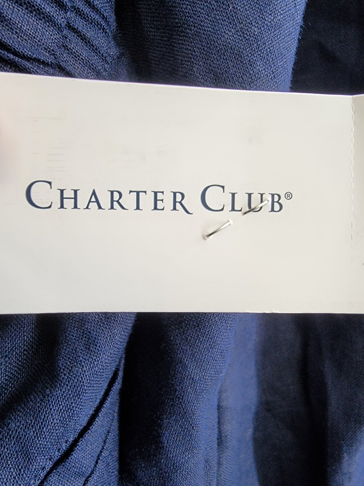 Charter Club Linen Solid Cropped Pull-On Pants Women's M Intrepid Blue Solid - Picture 16 of 17
