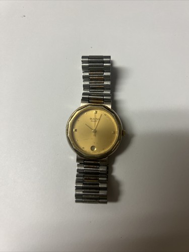 電池切　Bulova Calenda クォーツ 時計 シルバー/ゴールド Yahoo!オークション -「bulova スーパーセビル」(ブローバ) (は