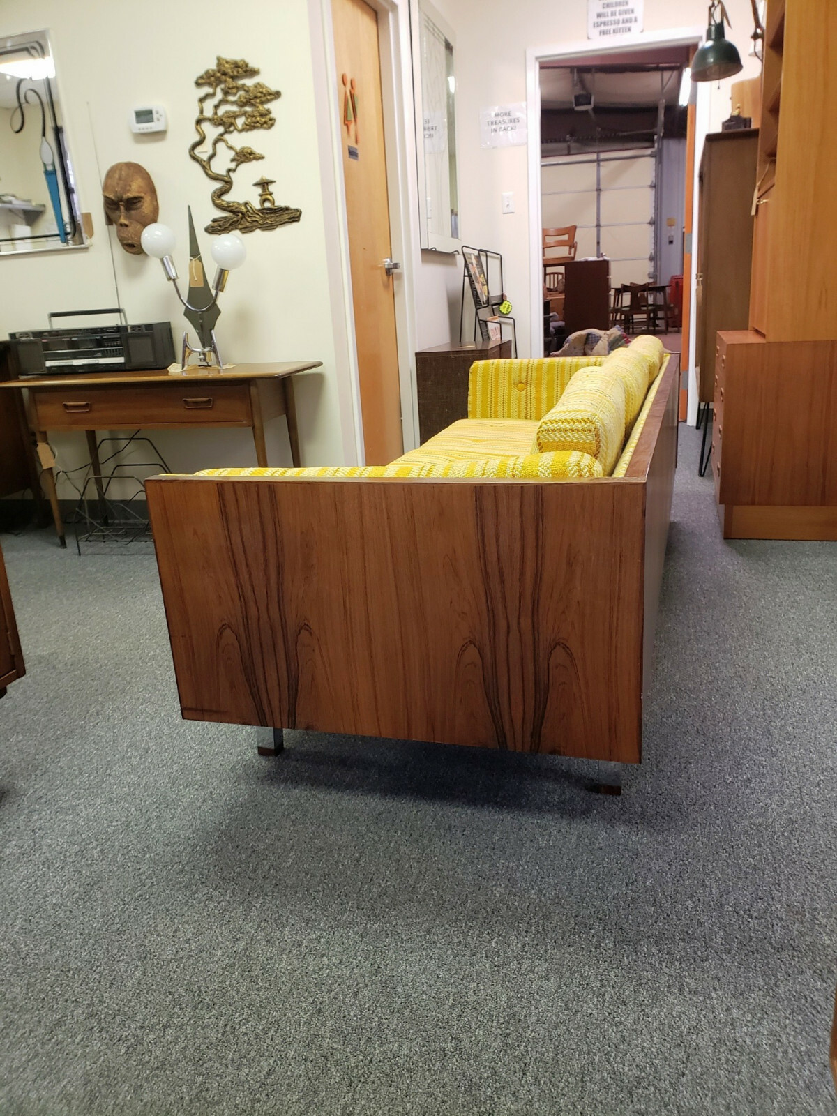 Mid-century Modern Danish Jydsk Mobelvaerk Cased Rosewood & Yellow Sofa
