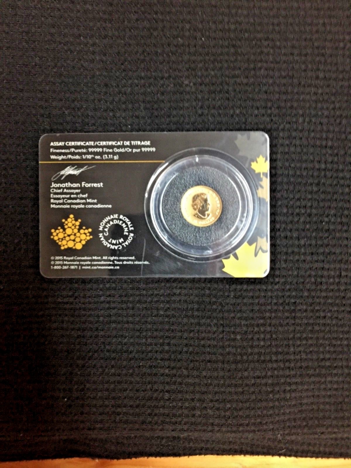 2016 Canadian 1/10oz gold growling cougar .99999 in assay