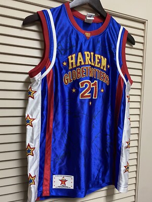 Vintage Harlem Globetrotters Jersey Signed Special K 21 Size Medium Team Signed