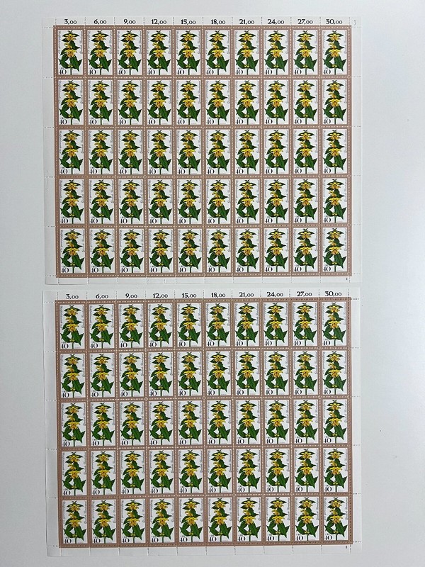 Bund Brd Auswahl 50 Er Bogen 983**Fn Waldblumen Blumen Goldnessel Nessel Botanik