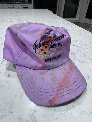 VTG Johnny Emmons Rope Co Western Mens Ball Cap Trucker Hat Spin City Rodeo