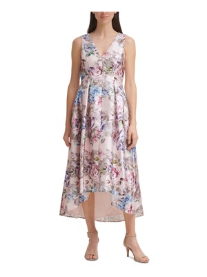 

ELIZA J Женское розовое платье миди без рукавов с высокой посадкой и расклешенным краем на подкладке, Розовый