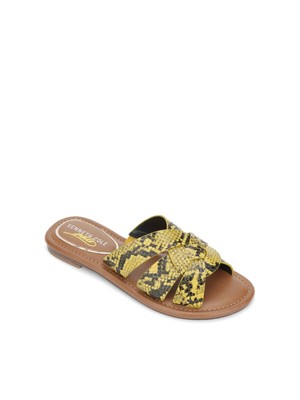 Женские босоножки-слипоны KENNETH COLE NEW YORK Yellow Snake Mello с закрученным носком длиной 8,5 М