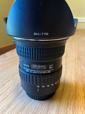 Tokina 11-16MM f/2.8 AT-X Pro DX for Canon with Lens Hood + UV Filter
