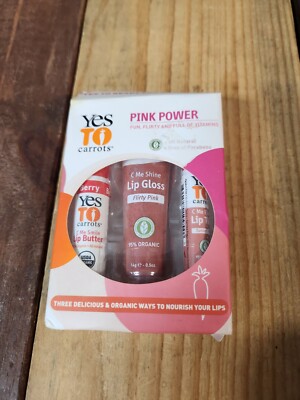 Yes to Carrots Pink Power Lip Butter Gloss Tinted Balm Berry Flirty Pink Sunset
