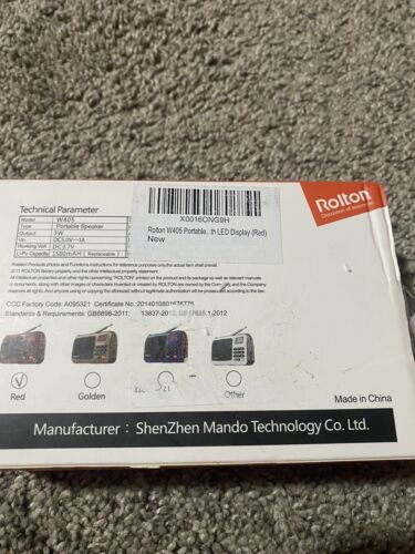 Rolton Portable multi media speaker W405 NEW open box y2