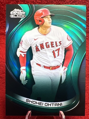 SHOHEI OHTANI 2022 TOPPS CHROME BLACK GREEN REFRACTOR # /99