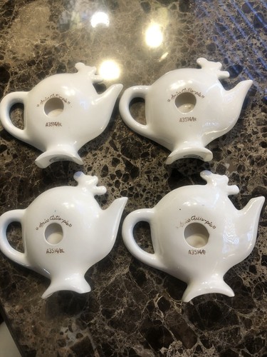 Excellent Condition Lefton Anthropomorphic Miss Cutie Pie Four Tea Bag Holders