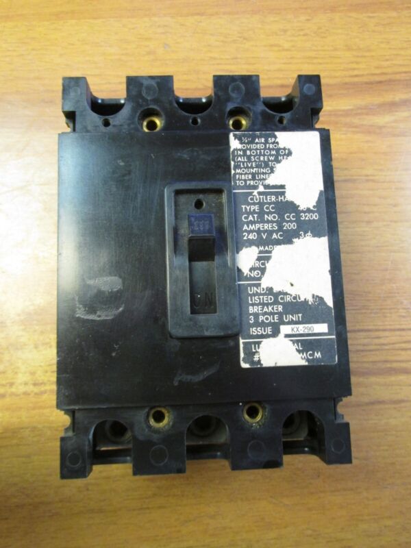 Cutler Hammer Circuit Breaker 3P, 200A, Cat# CC3200 ... F-35