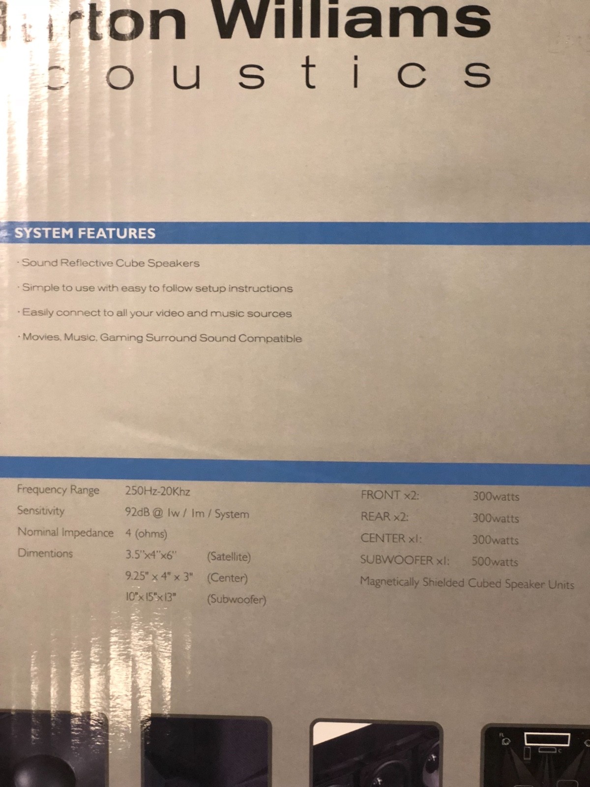 Barton Williams Acoustics Pro Serise Bw 660 Home Theater System Us Polybull Com