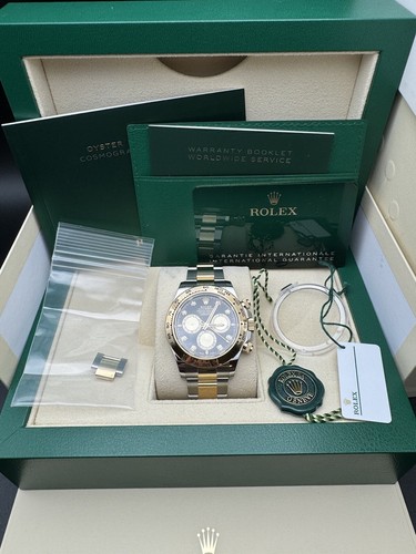 Pre-owned Rolex 2023  Cosmograph Daytona Black Diamond Dial Two Tone 126503 B & P