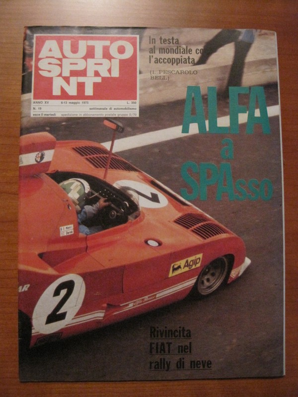 Autosprint 19/1975 - Gp Espagne / 760 Km De Spa / Formule 2 - Nurburgring