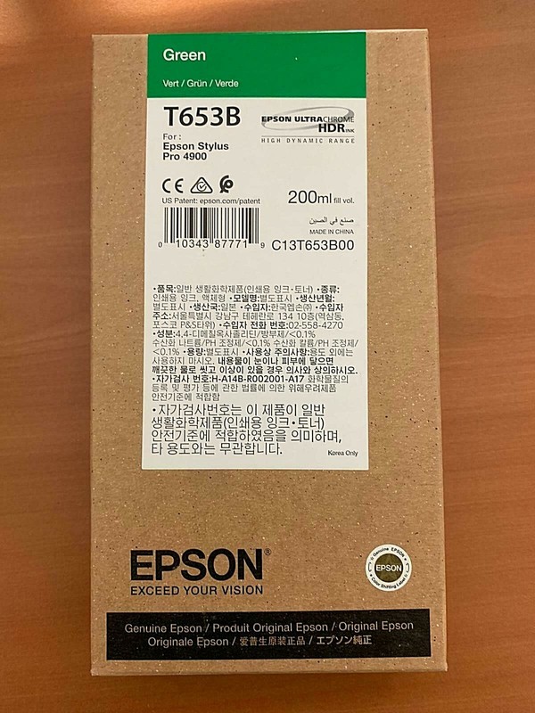 Epson T653b C13t653b00 Tintenpatrone GrÃ¼N Green F. Stylus Pro 4900 11-2021