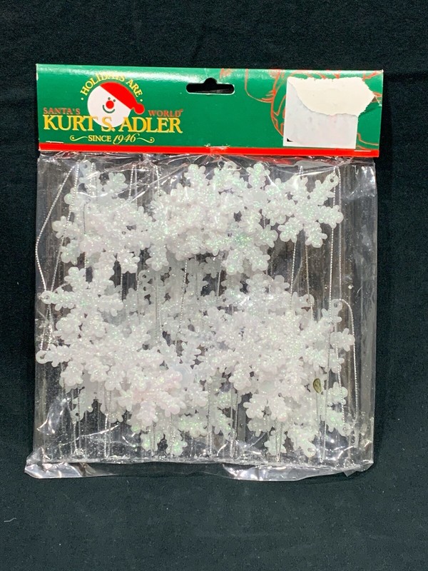 Brand New Vintage Kurt S Adler Glitter Snowflake Garland 9 Foot Trim Christmas