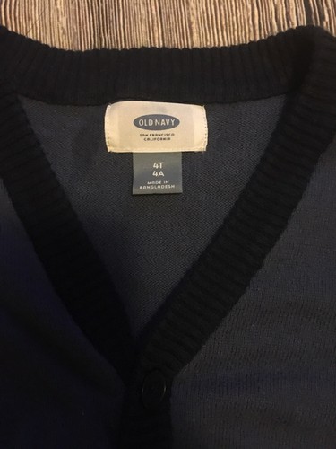 Old Navy Boys Sweater Cardigan Size 4T Blue Button Front Grandpa S8