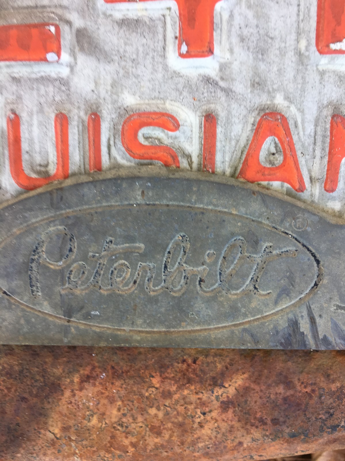 vintage metal peterbuilt license plate