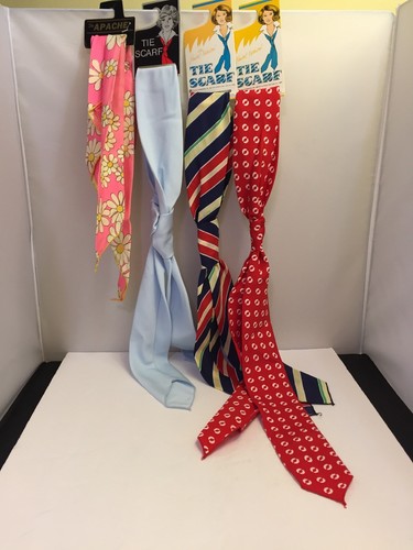 Vintage 1960s Lot Of 4 Scarf  Newest Fashion  Apache Header Card Paris New York