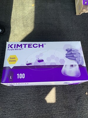 Kimtech Purple Nitrile Powder-Free Exam Gloves LARGE 100 Count Ambidextrous