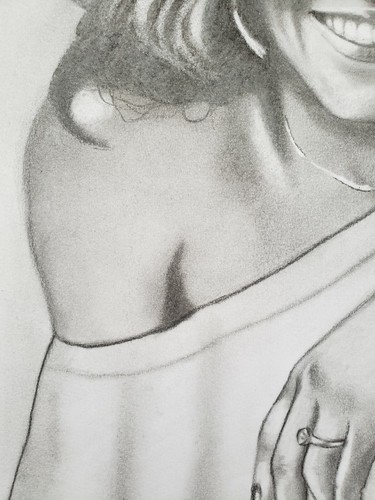 MICHELLE OBAMA PENCIL PORTRAIT DRAWING ON CANSON PAPER