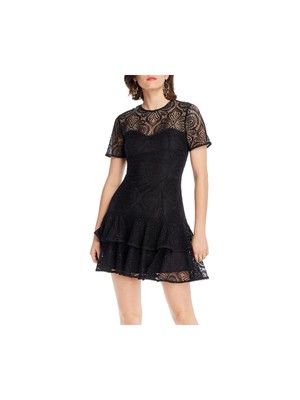 

Женское вечернее платье LINI Black Illusion с декольте, короткое крой + расклешенное вечернее платье Размер, Черный