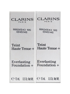 Clarins Everlasting Foundation 105N Set of 2 0.5 OZ