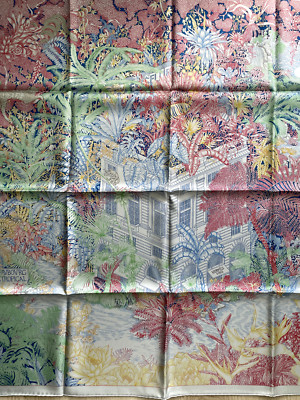 HERMÈS Faubourg Tropical scarf by Octave Marsal 100% Silk 90*90 cm