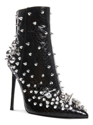 

STEVE MADDEN Женские черные ботильоны Viceroy с заклепками и острым носком на шпильке, размер 7,5 м, Черный, VICE03S1