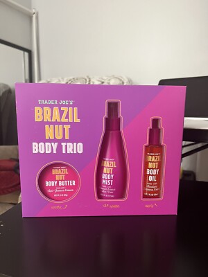 NEW 2024 Trader Joe's Brazil Nut Body Trio Set Body Butter/Body Mist/Body Oil  
