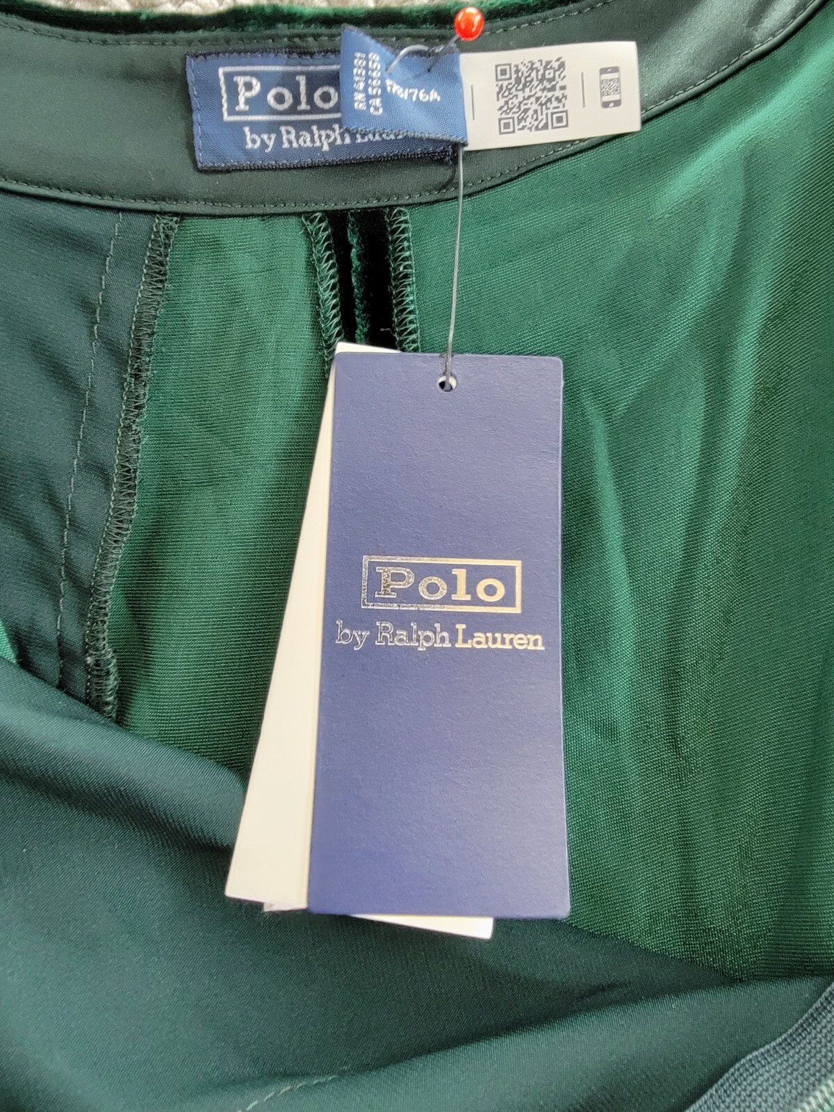 Polo Ralph Lauren Velvet Silk-Blend Straight-Leg Pants Women's 8 Jade Side Zip - Picture 16 of 23