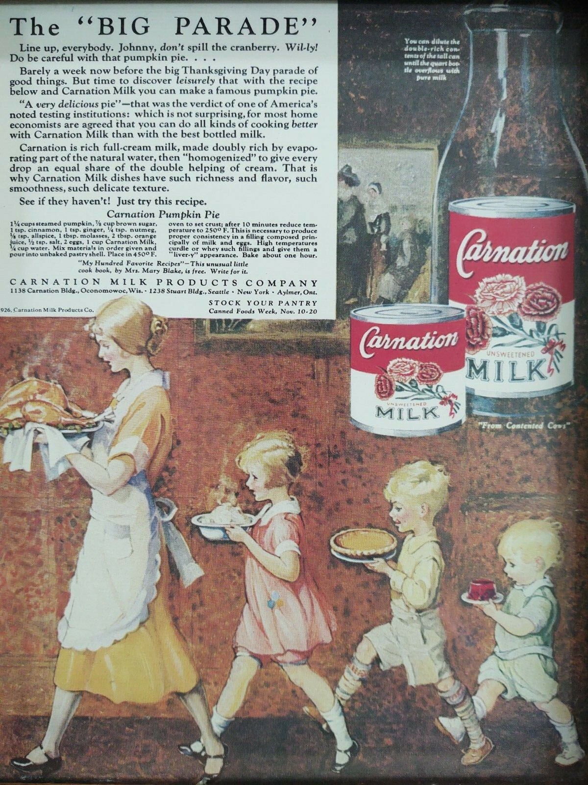 1926 Carnation Milk Products Company The Big Parade Vintage Pr...