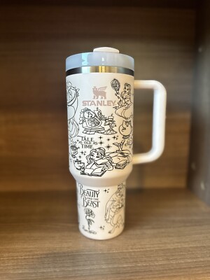 Beauty n  the Beast Inspired engraved stanley 40oz Tumbler Rose Quartz