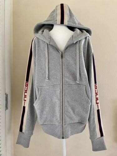 GUCCI Side Line Logo Hoodie 現行タグ グレー