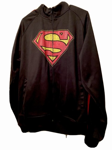 ジャケット・アウター 00s JH DESIGN SUPERMAN MAN OF STEEL 2XL Hollywood Supermen Man Of Steel Black Cotton Jacket JH