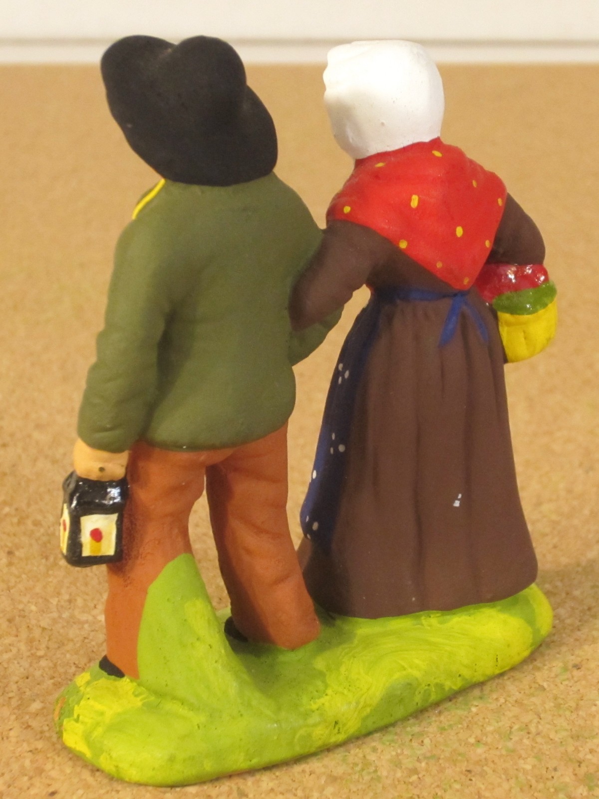 Carbonel French Nativity santon #2 older couple walking with arms linked