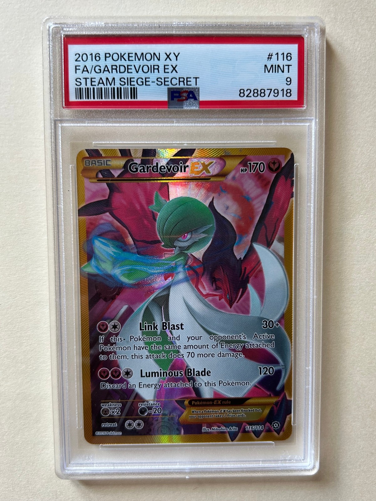 Gardevoir EX 116/114 Secret Rare 2016 Steam Siege Pokémon