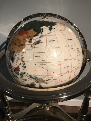 Kalifano Gemstone 13” Globe W Stand   Striking Unique