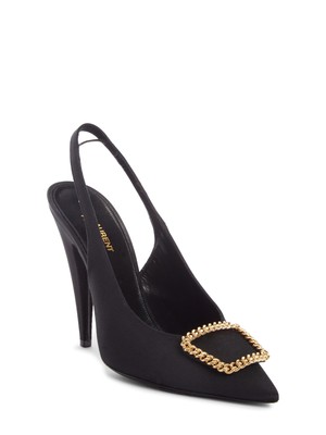 

SAINT LAURENT Женские черные слипоны St. Sulpice с цепочкой на шнуровке, Черный, 64178014Q00