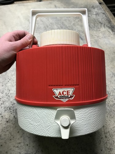 1 Gallon Dispenser Jug Red Retro Airplane Logo